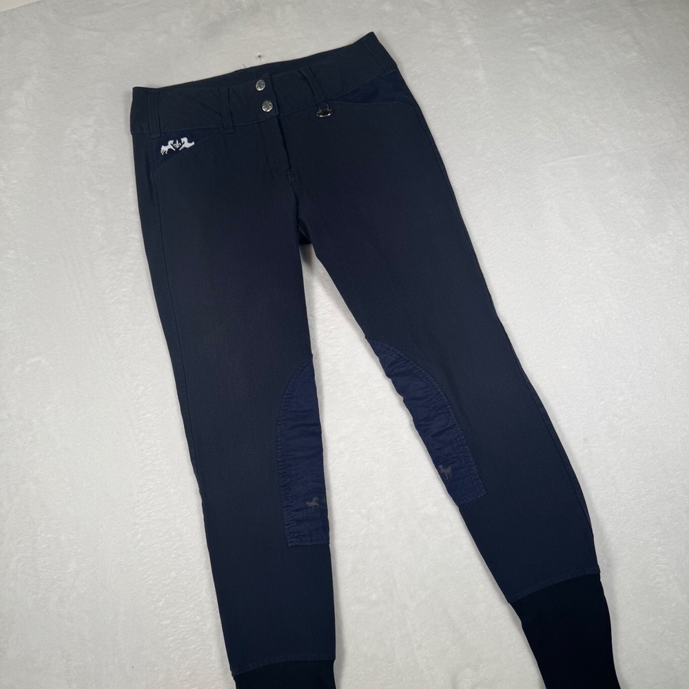 Regatta Knee Patch Breeches Ladies 26 Navy Blue Equestrian Riding Pant 110305-15
